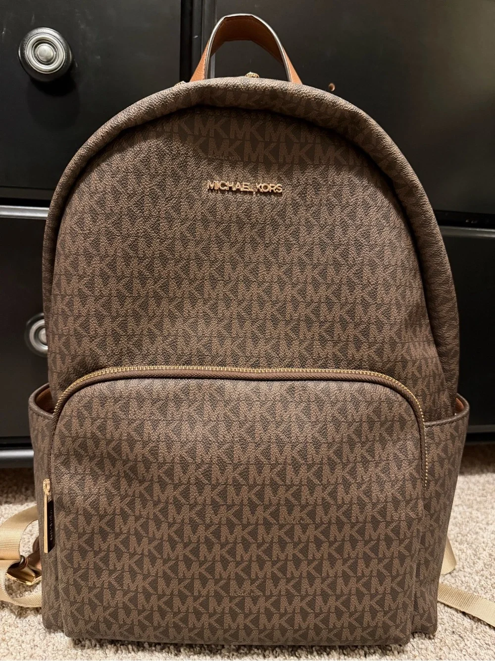 Michael Kors Brown Signature Logo Backpack